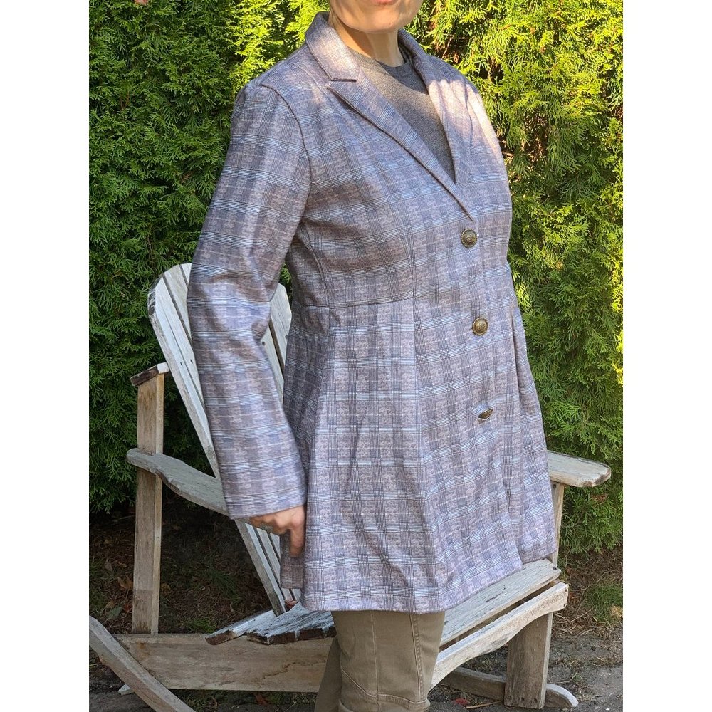ChouYatou Women's Lined Plaid Business Blazer